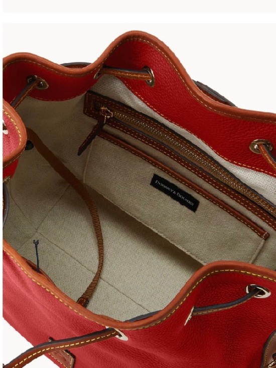 Dooney & Bourke Red Pebble Grain Drawstring Bag NEW - Picture 7 of 8